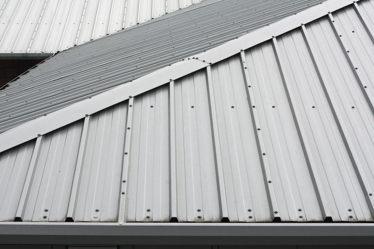 Architectural detail of metal roofing